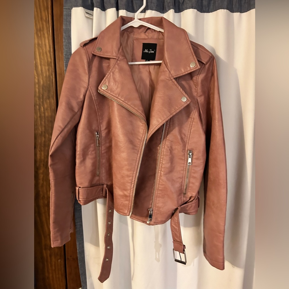 Faux pink leather jacket never worn sat in closet